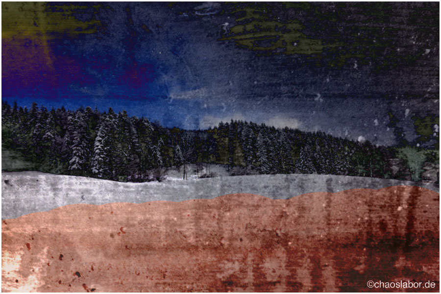 Landschaft mit verschneiten Bäumen